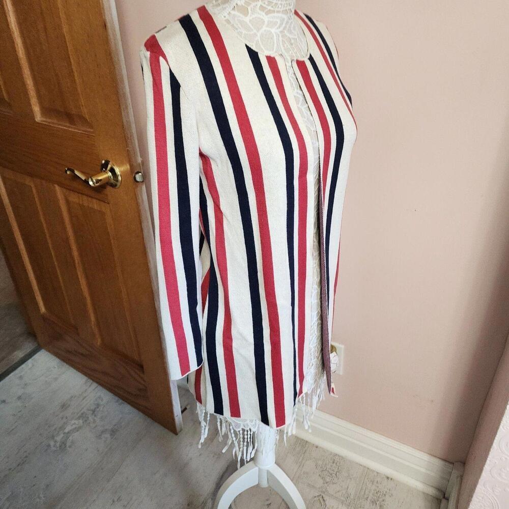 LKNW Love Hanna Anderson Striped Open Cardigan sweater pink blue XS